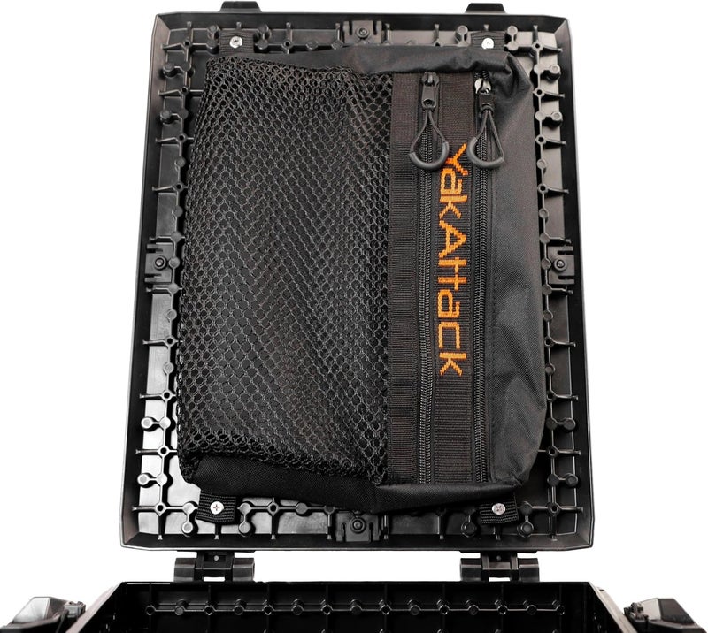 YakAttack 16" Dual Compartment Mesh Storage Bag | Compatible with BlackPak Pro & ShortStak Fishing Crates | Heavy-Duty Mesh with Two Zippered Compartments | Kayak Storage Accessories Organizer - Image 2
